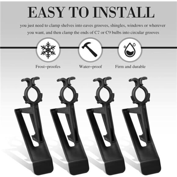 40 Pieces Christmas All-in-One Light Clips Gutter Clip Shingle Clip Light Hanger - Picture 2 of 7